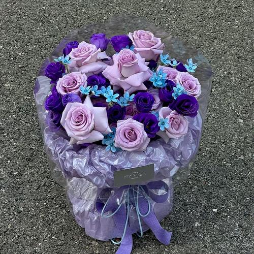 延边鲜花同城520七夕情人节海洋之歌紫玫花束龙井和龙图们汪清