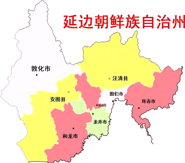 延边朝鲜族自治州行政区划图和龙市位置和龙市07怀德路上海市有两条